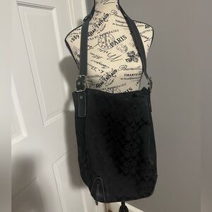 Vintage Coach Signature C Black Bucket Purse